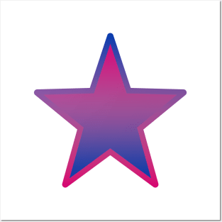 Bi+ Star (Bi Flag with upside-down Bi Flag outline) Posters and Art